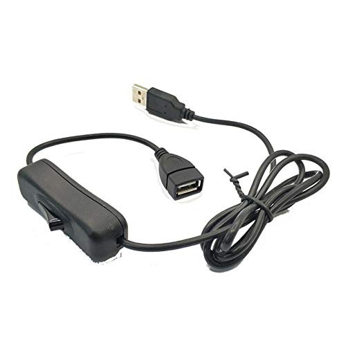 USB Male to Female Extension Cable with Switch 1M Power Line 4-core 28AWG Pure Copper Wire Support U Disk Data Transmission