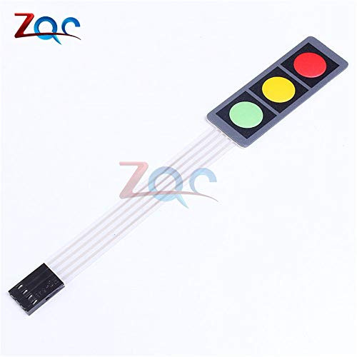 1x3 Matrix Array Membrane Switch Keypad 3 Keys Red Green Yellow Keyboard 13 Keys Display Switch Control Panel for DIY