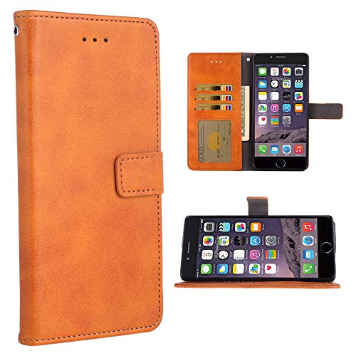Phone Case for iPhone 6 Plus/ 6s Plus Folio Flip Wallet CasePU Leather Credit Card Holder Slots Full Body Protection Kickstand Protective Phone Cover for iPhone6plus 6 Plus Six iPhone6splus 6s Plus Brown