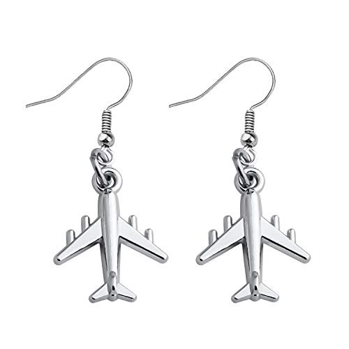 FUSTMW Airplane Necklace Aircraft Pendant Flight Attendant Jewelry Pilot Gifts for Aviation Traveler -Airplane earring- FUSTMW Airplane Necklace Aircraft Pendant Flight Attendant Jewelry Pilot Gifts for Aviation Traveler -Airplane earring-