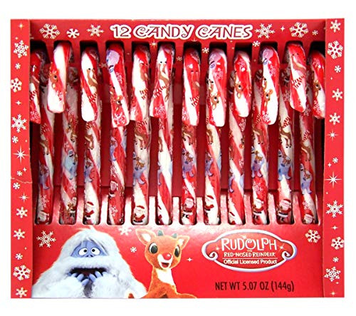 Christmas Rudolph The Red Nosed Reindeer Cherry Candy Canes Individually Wrapped Stocking Stuffers Party Favors 5.07 Ounce Christmas Rudolph The Red Nosed Reindeer Cherry Candy Canes Individually Wrapped Stocking Stuffers Party Favors 5.07 Ounce