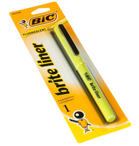BIC Brite Liner Highlighter Chisel Tip Yellow 12 Highlighters