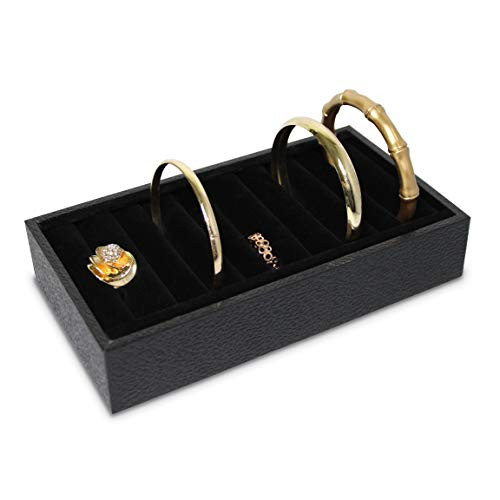 Ikee Design Leatherette Tray with Black Velvet 9 Bangle Slots Jewelry Display Storage Tray for Bracelet Bangle Ring Earring Jewelry Organizer Case 7 1/2 inchW x 4 1/8 inchD x 1 3/8 inchH Ikee Design Leatherette Tray with Black Velvet 9 Bangle Slots Jewelry Display Storage Tray for Bracelet Bangle Ring Earring Jewelry Organizer Case 7 1/2 inchW x 4 1/8 inchD x 1 3/8 inchH