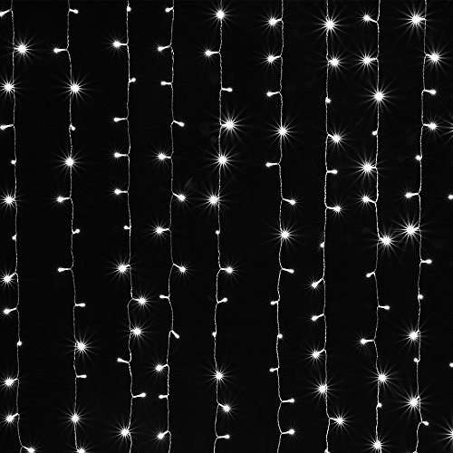 AGPTEK Solar Powered Curtain Icicle Lights, 3M X 3M 8 Modes Fairy String Lights for Christmas Wedding Home Garden Outdoor Window (300 LED) - Warm White AGPTEK Solar Powered Curtain Icicle Lights, 3M X 3M 8 Modes Fairy String Lights for Christmas Wedding Home Garden Outdoor Window (300 LED) - Warm White