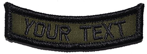 Customizable Text Rocker Patch w/Hook Fastener- Patch - Olive Drab OD