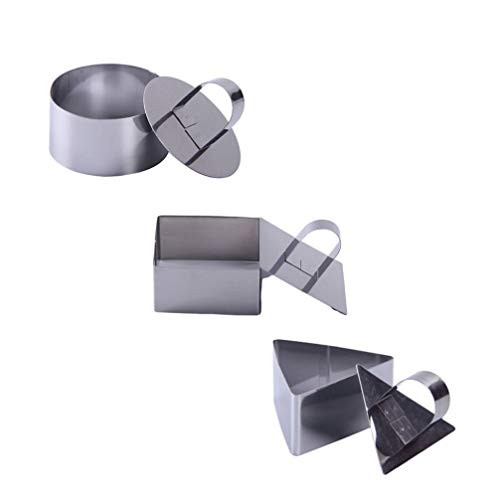 UPKOCH Cake Molds Stainless Steel Cake Rings Cake Mousse Mold with Pusher Small Food Mould for Pastry Cake Mousse and Pancake 3pcs -Square Round and Triangle- UPKOCH Cake Molds Stainless Steel Cake Rings Cake Mousse Mold with Pusher Small Food Mould for Pastry Cake Mousse and Pancake 3pcs -Square Round and Triangle-