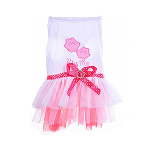 UKCOCO Pet Dog Tutu Dress Puppy Lace Skirt Cat Princess Dress Small Dog Summer Apparel Clothes Size XS -Pink- UKCOCO Pet Dog Tutu Dress Puppy Lace Skirt Cat Princess Dress Small Dog Summer Apparel Clothes Size XS -Pink-