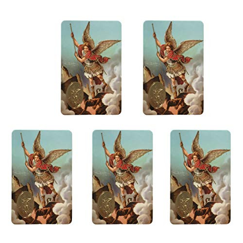 H HOLLY LINES St. Michael The Archangel Plastic Coated Prayer Cards Set of Five H HOLLY LINES St. Michael The Archangel Plastic Coated Prayer Cards Set of Five