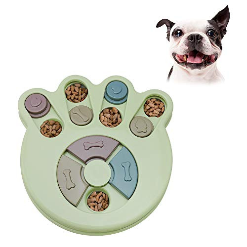 Andiker Dog Puzzle Feeder ToyPet Intelligence Fun Hide and Seek Food ToyPuppy Treats Dispenser Interactive Toys Slow FeedingCat Brain Games Training for Boredom -Green-
