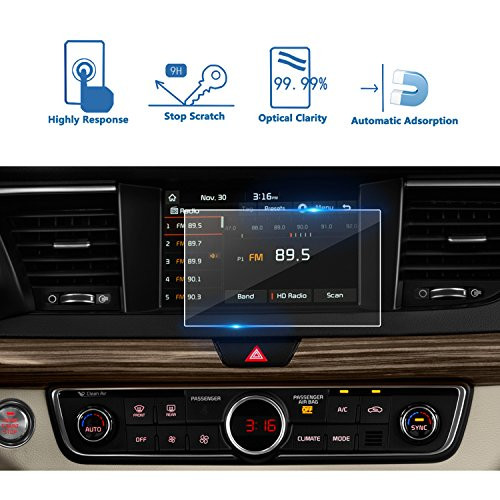 LFOTPP Car Navigation Screen Protector for 2017 Cadenza UVO 7 Inch Tempered Glass 9H Hardness Car Infotainment Stereo Display Center Touchscreen Protective Film