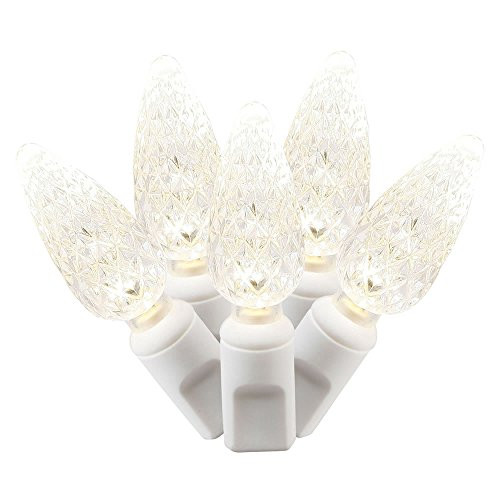 Vickerman X4W8101PBG 100 Light C6 LED Light Set Warm White Lights on White Wire