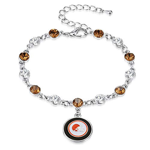 NFL Cleveland Browns Two Tone Crystal Bracelet