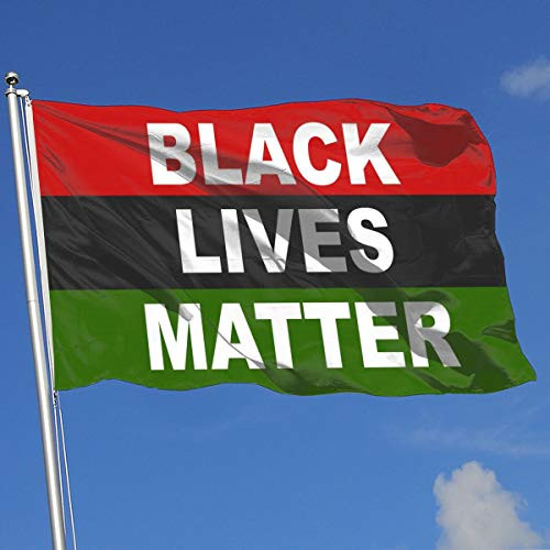 Juhucc Black Lives Matter Afro Flag 3x5 ft Outdoor Pan African Red Black Green Flags Banner Garden Banner Family Banner