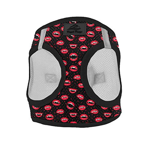 DOGGIE DESIGN American River Choke Free Dog Harness Holiday Line - Vampire Kisses -Large-