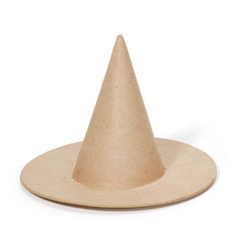 Darice 3102-675 Small Paper Mache Witch Hat For Crafts 7 X 6 inch Natural