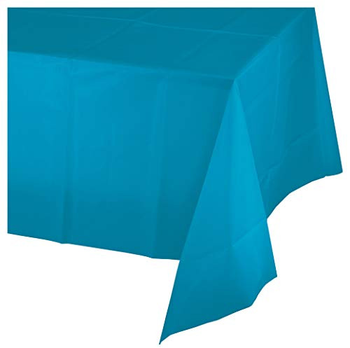 Turquoise Blue Plastic Tablecloths 3 ct