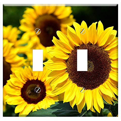 Switch Plate Double Toggle - Sunflower Sunflower Field Yellow Summer Flowers