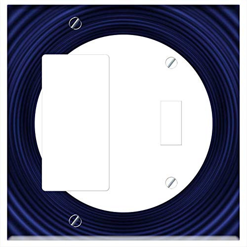 Rocker/GFCI Toggle Combination Wall Plate Cover - Rings Circle Wave Abstract Background Form