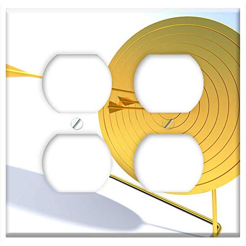 Double Duplex Outlet Wall Plate Cover - Arrow Target Bullseye Goal Aim Circle Center Win 5