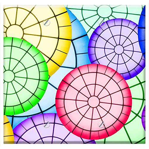 Double Blank Wall Plate Cover - Circles Design Circle Design Circle Background