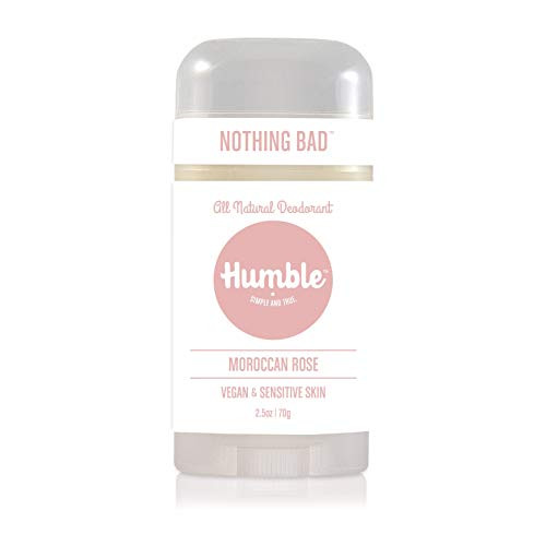 Humble Brands All Natural Vegan Aluminum Free Deodorant Stick for Sensitive Skin Lasts All Day Safe and Certified Cruelty Free Moroccan Rose Pack of 1