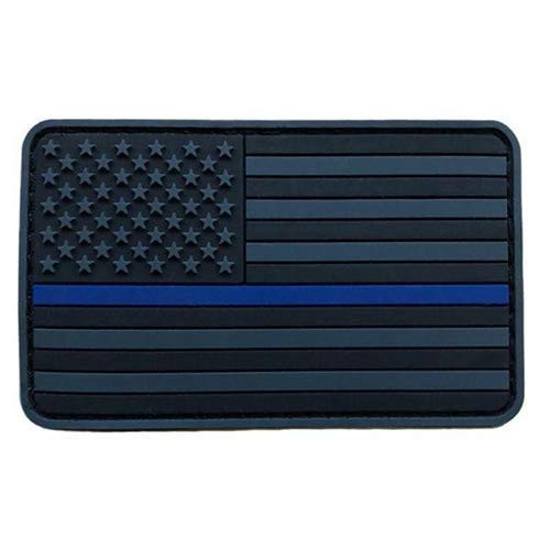 Thin Blue Line Subdued PVC Patch Subdued American Flag Velcro PTC-Subdued-PVC-Velcro