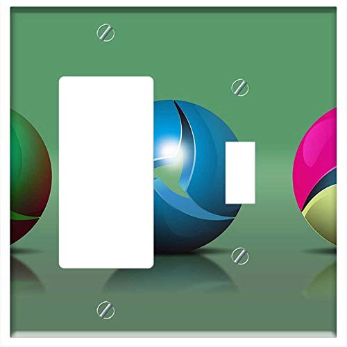 Rocker/GFCI Toggle Combination Wall Plate Cover - Sphere Wallpaper Shape Circle Light