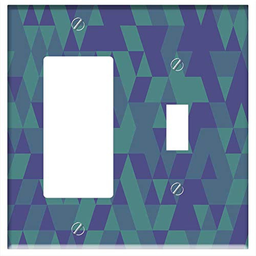 Rocker/GFCI Toggle Combination Wall Plate Cover - Abstract Triangles Background Pattern Texture Tile 1