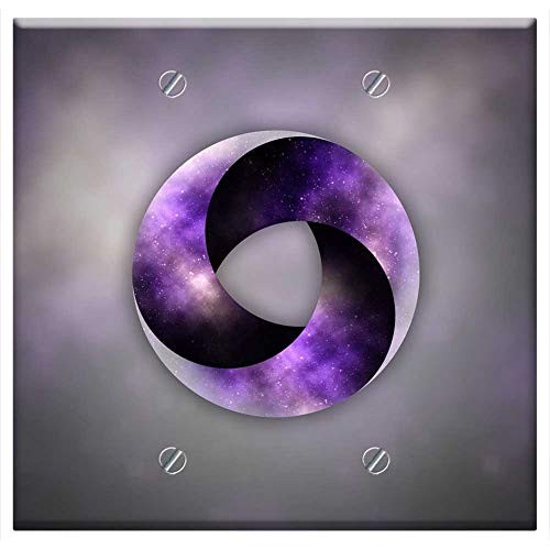 Double Blank Wall Plate Cover - Circle Space Background Wallpaper Starring