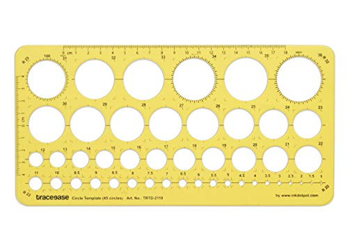Traceease Geometric Drafting Circle Template Drawing Stencil Designing Template Measuring Ruler