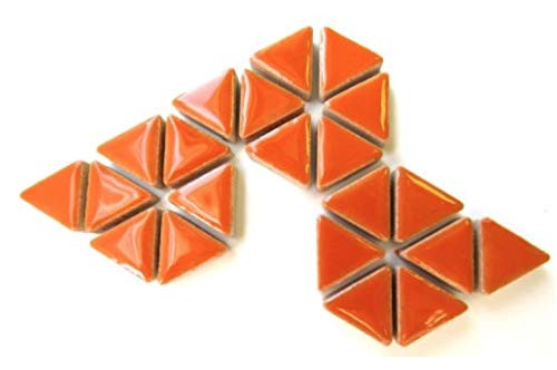 100 Orange Pcs 15mm Triangle Ceramic High Gloss Mosaic Border Tiles Mosaic Making Supplies