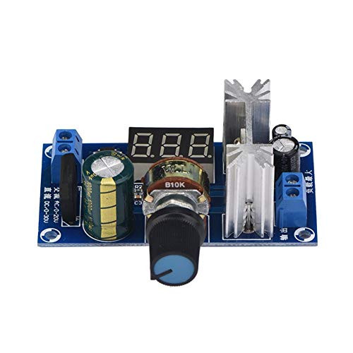 Akozon Power Regulator LM317 Adjustable Voltage Regulator Power Supply Board Digital Voltage Converte Display