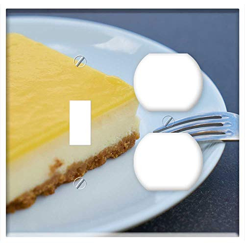 2-Gang Toggle Outlet Combination Wall Plate Cover - Cake Lemon Sweet Yellow Food Fresh 2-Gang Toggle Outlet Combination Wall Plate Cover - Cake Lemon Sweet Yellow Food Fresh