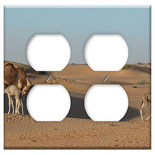 Double Duplex Outlet Wall Plate Cover - Desert Camel Sand Dry Dune Landscape Hot
