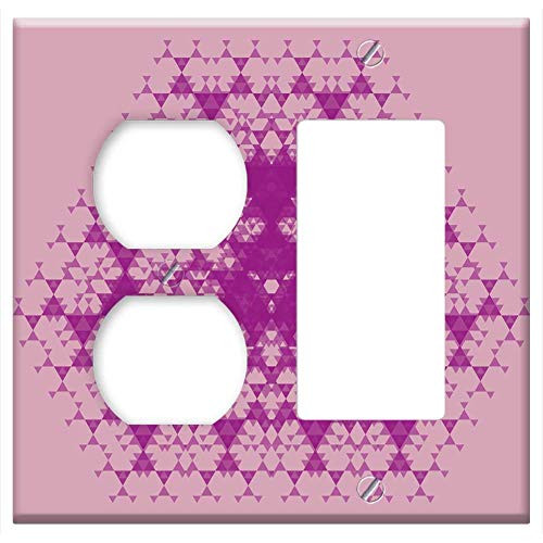 2-Gang Outlet Rocker/GFCI Combination Wall Plate Cover - Fractal Geometry Triangle Network Module 1