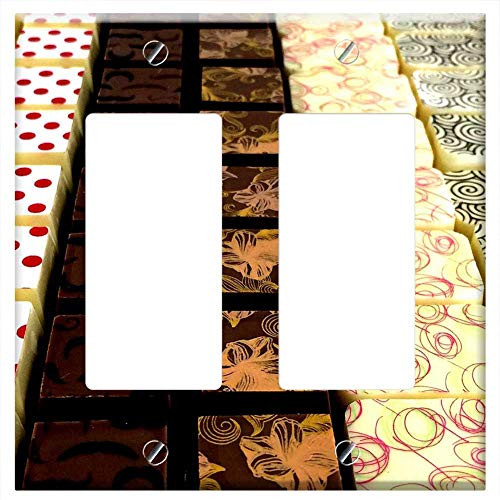 Switch Plate Double Rocker/GFCI - Chocolates Truffles Praline Cocoa Brown Food