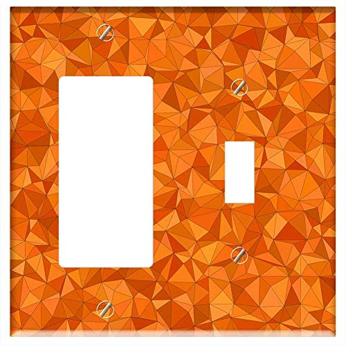 Rocker/GFCI Toggle Combination Wall Plate Cover - Triangle Background Abstract Color Mosaic Tile
