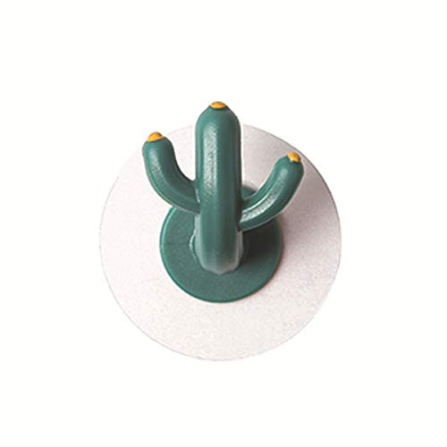 QuyWin Wall Hooks Adhesive Hooks Waterproof Hooks 2Pcs Cactus Shape Clothes Hanger Adhesive Kitchen Wall Door Key Holder Hook for Kitchen Bathroom Office 2pcs