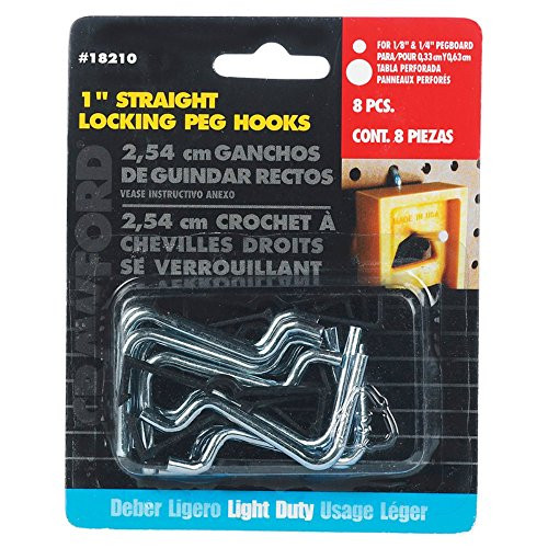Lehigh Group 18210 Straight Pegboard Hook With Peg Lock