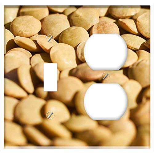 2-Gang Toggle Outlet Combination Wall Plate Cover - Lentils Pulses Green Food Fresh Natural Diet 2-Gang Toggle Outlet Combination Wall Plate Cover - Lentils Pulses Green Food Fresh Natural Diet