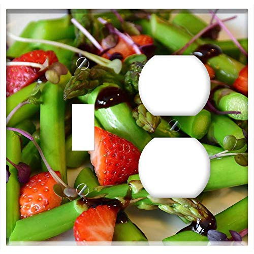 2-Gang Toggle Outlet Combination Wall Plate Cover - Asparagus Green Green Asparagus Asparagus Time