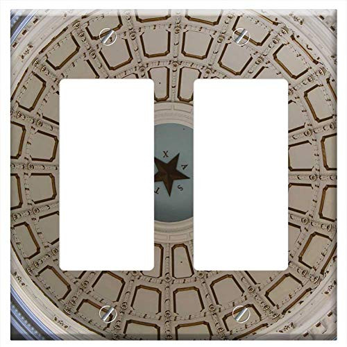 Switch Plate Double Rocker/GFCI - Ceiling Architecture Decor Decorative Round Circle