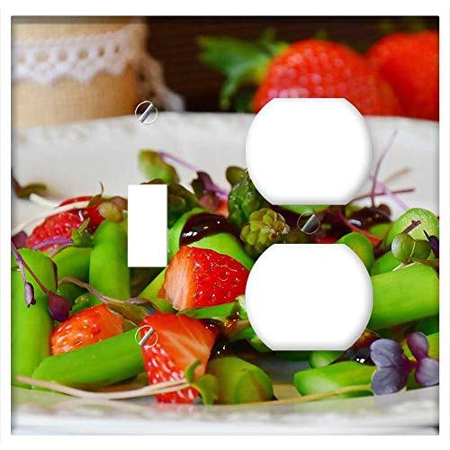 2-Gang Toggle Outlet Combination Wall Plate Cover - Asparagus Green Green Asparagus Asparagus Time 2