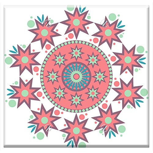 Double Blank Wall Plate Cover - Mandala Pattern Circle Geometric Shapes Abstract