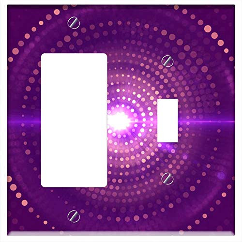 Rocker/GFCI Toggle Combination Wall Plate Cover - Bokeh Circle Light Purple Abstract Background