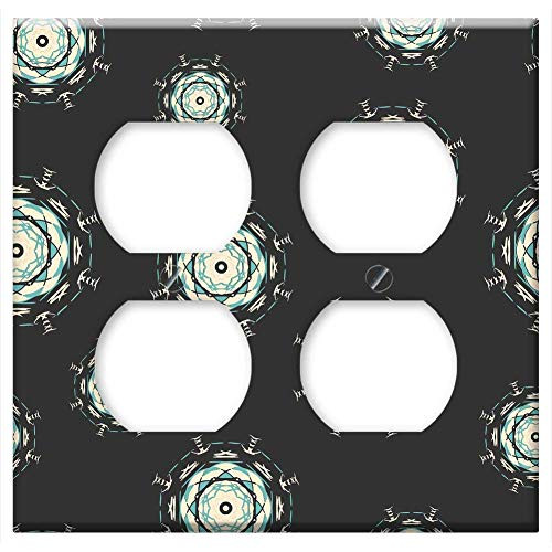 Double Duplex Outlet Wall Plate Cover - Circle Vector Background Abstract Design 14 Double Duplex Outlet Wall Plate Cover - Circle Vector Background Abstract Design 14