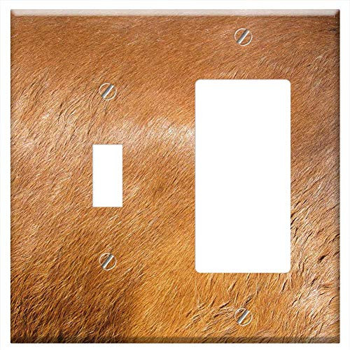 Toggle Rocker/GFCI Combination Wall Plate Cover - Horse Hide Flesh Coat Hair Equine Brown Tan
