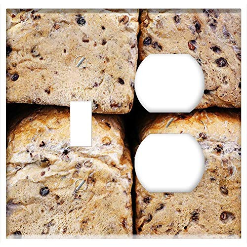 2-Gang Toggle Outlet Combination Wall Plate Cover - Bread Loaves Loaf Granary Brown Baked Crust 2-Gang Toggle Outlet Combination Wall Plate Cover - Bread Loaves Loaf Granary Brown Baked Crust