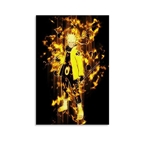 DUXING Naruto Naruto Animation Hero Naruto Yellow Flame Cool Naruto Oil Painting Poster Poster Decorative Painting Canvas Wall Art Living Room Posters Bedroom Painting 08x12inch-20x30cm-