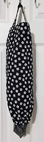 Grocery Bag Holder Plastic Bag Holder Bag Dispenser Dog Print Dog Paws Black